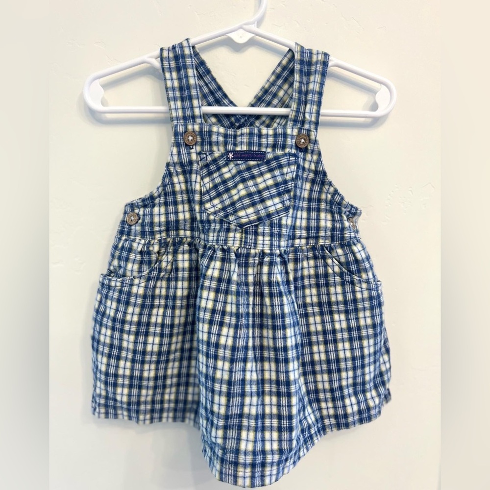 Vintage 90s old navy baby overalls plaid